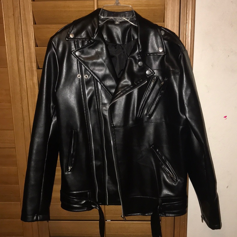 Faux lather jacket